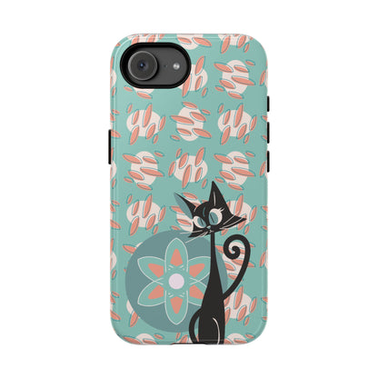 Atomic Cat, Mid Century Modern Funky Fun Smart Phone Tough Phone Cases