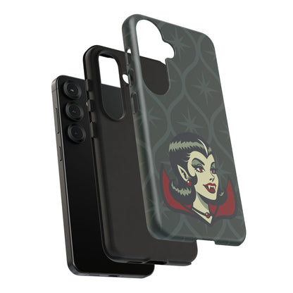 Vampire Dracula Girl Halloween Goth Horror Buff MCM Green Tough Phone Case