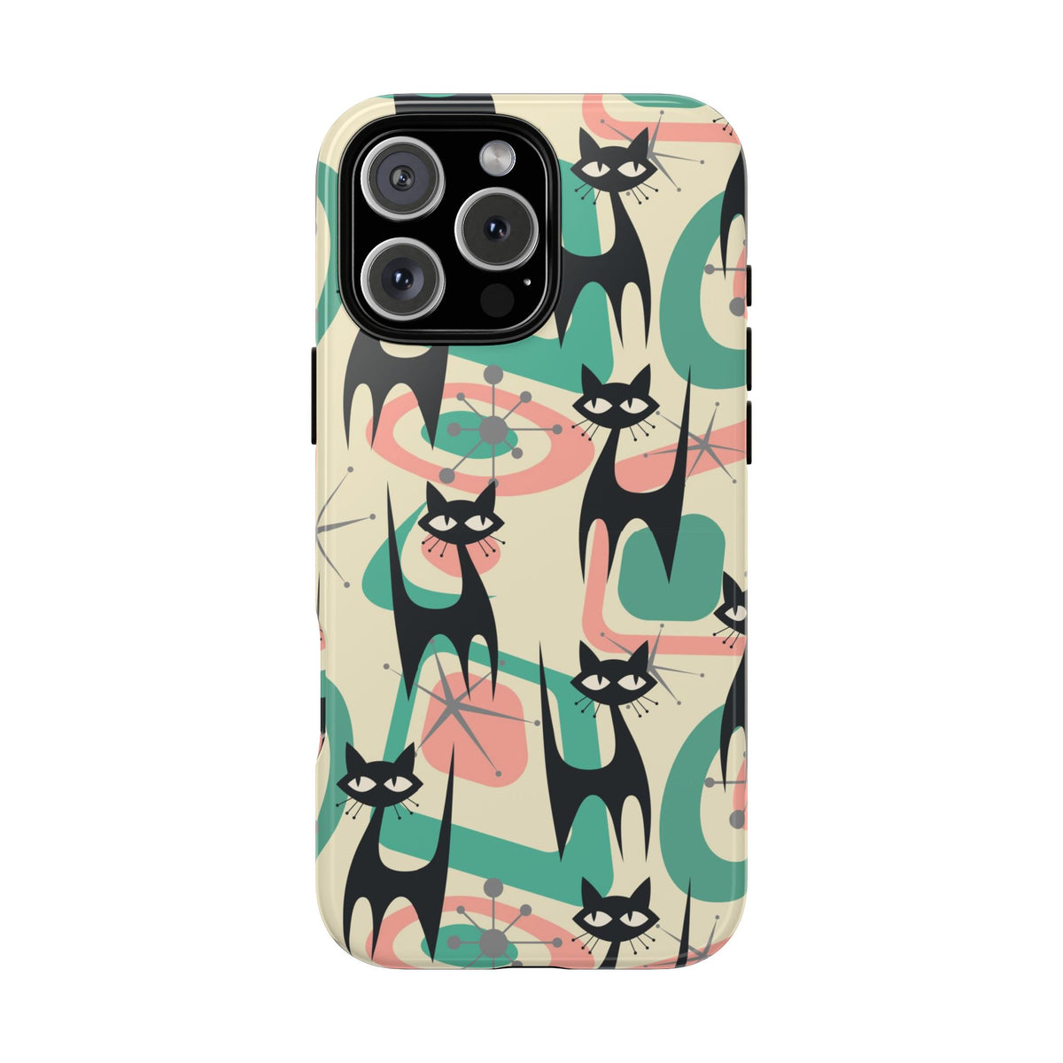 Atomic Cat Mid Century Modern Starburst Retro Kitsch Tough Phone Case