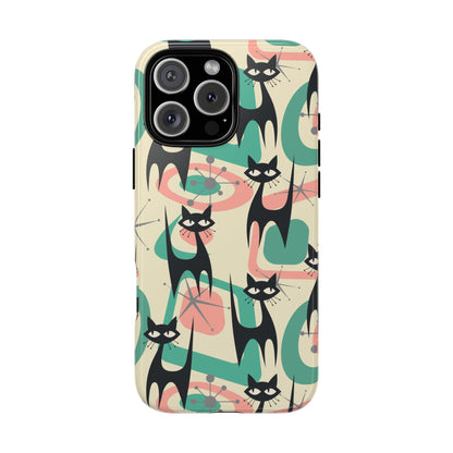 Atomic Cat Mid Century Modern Starburst Retro Kitsch Tough Phone Case