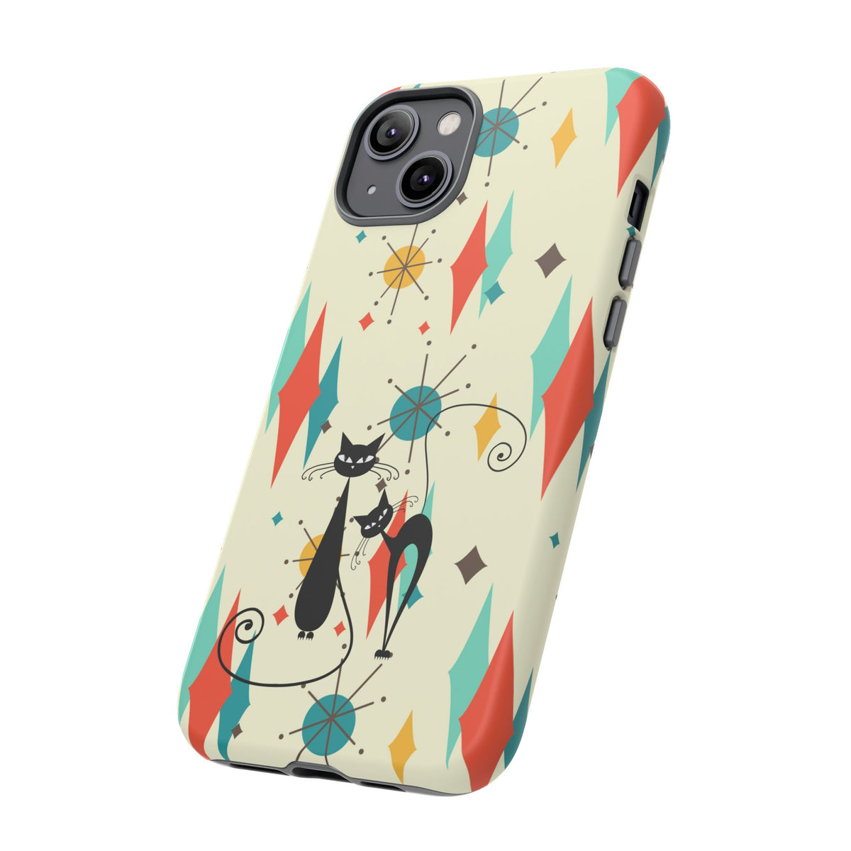 Atomic Kitty Cat, Mid Mod Franciscan Pattern, Kitsch Tough Phone Cases