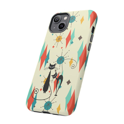 Atomic Kitty Cat, Mid Mod Franciscan Pattern, Kitsch Tough Phone Cases