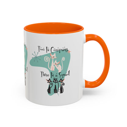 Atomic Cat Mug, Kitschy Cute Co-Worker, Best Mid Mod Charming Cat Coffee Mug - Mid Century Modern Gal