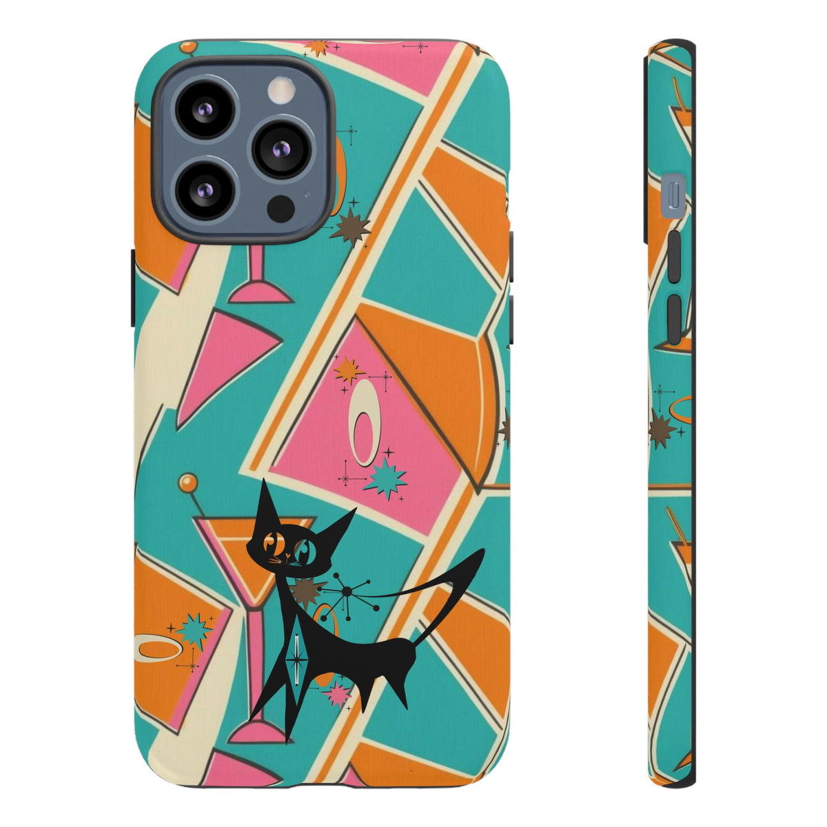 Atomic Cat Mid Mod Retro Cat Phone Case - Tough Cases for Stylish Cat Lovers