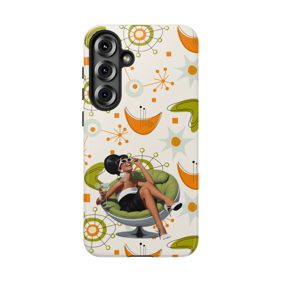 Mid Century Modern Atomic Starburst Mid Mod 60s Gal Retro Chic Tough Phone Case with Vintage Glamour Design