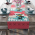 Atomic Martini Cat, Mid Mod Coral, Aqua, Starbursts Mid Century Modern Barware Table Runner - Mid Century Modern Gal