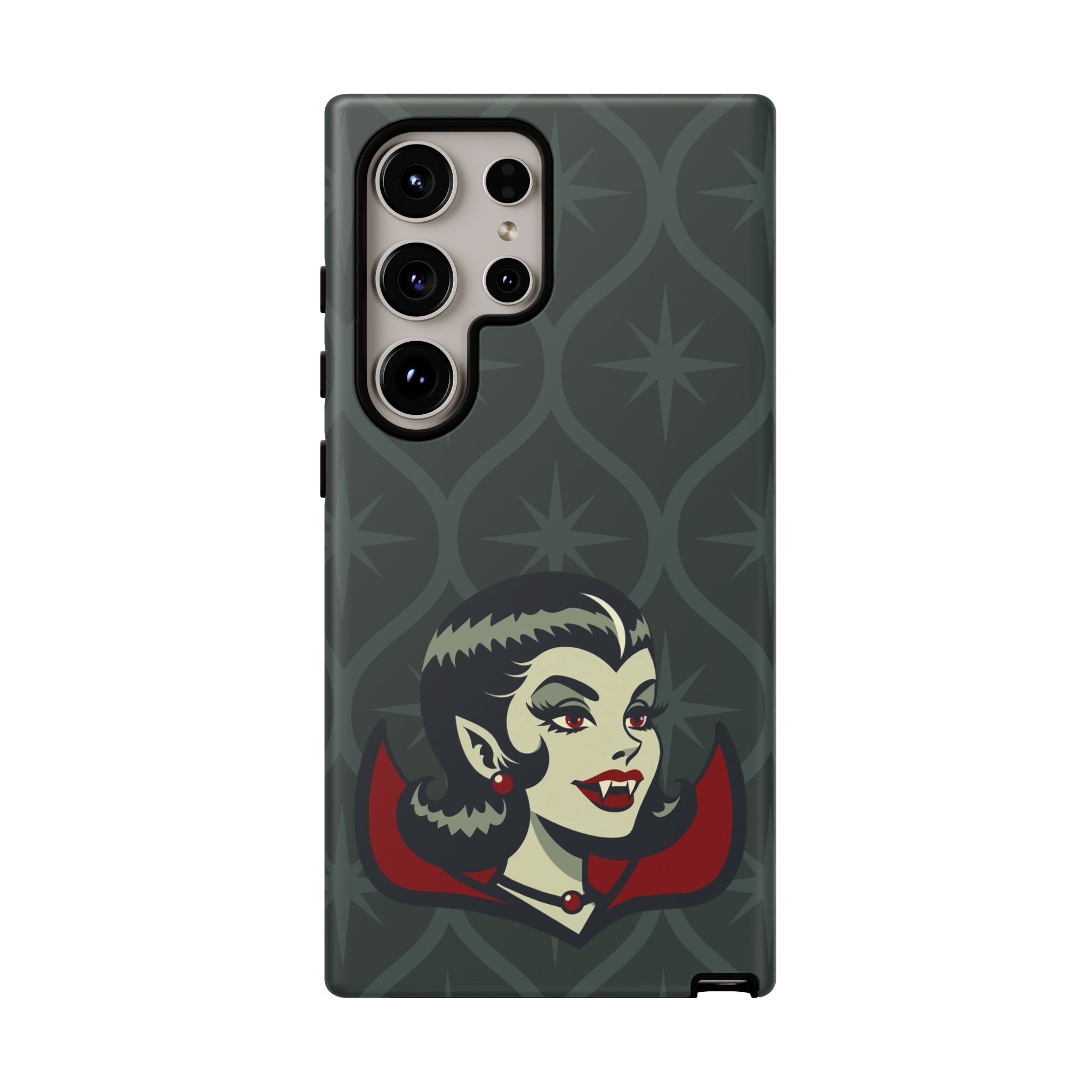 Vampire Dracula Girl Halloween Goth Horror Buff MCM Green Tough Phone Case