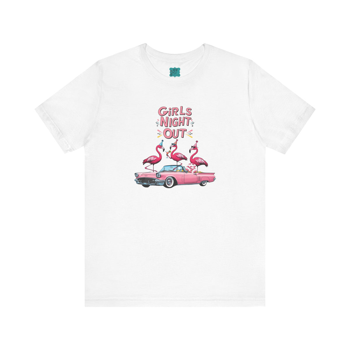 Girls Night Out Retro Fun Party Flamingo Tee - Mid Century Modern Gal