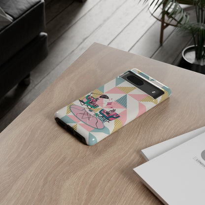 Atomic Cats Reading, Book Talk, Book Lover, Retro Chic Phone Case with Retro Vibe - Cozy Living Room Design
