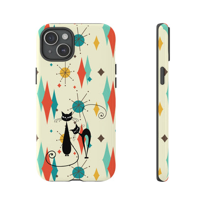 Atomic Kitty Cat, Mid Mod Franciscan Pattern, Kitsch Tough Phone Cases