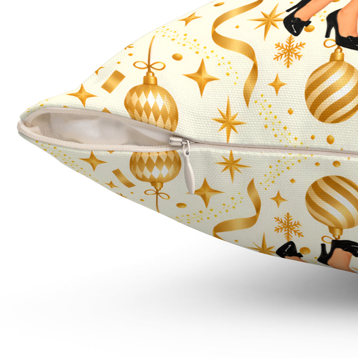 Mid Century Modern Christmas Martini Gal Pillow Insert and Cover