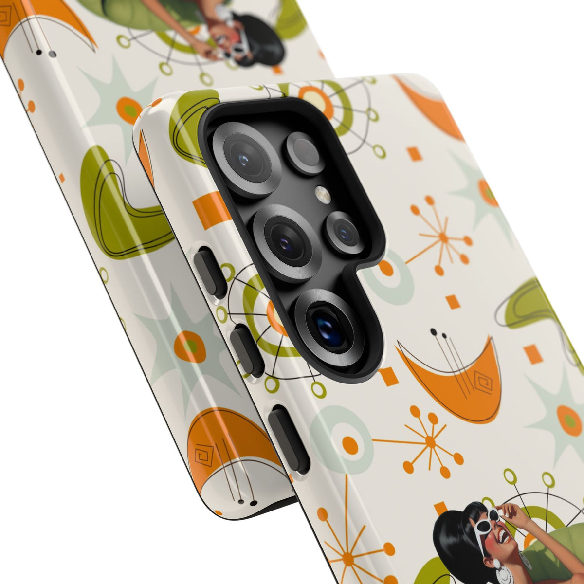 Mid Century Modern Atomic Starburst Mid Mod 60s Gal Retro Chic Tough Phone Case with Vintage Glamour Design