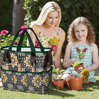 Floral Bohemian Retro Gray Yellow Modern Garden Tool Bag