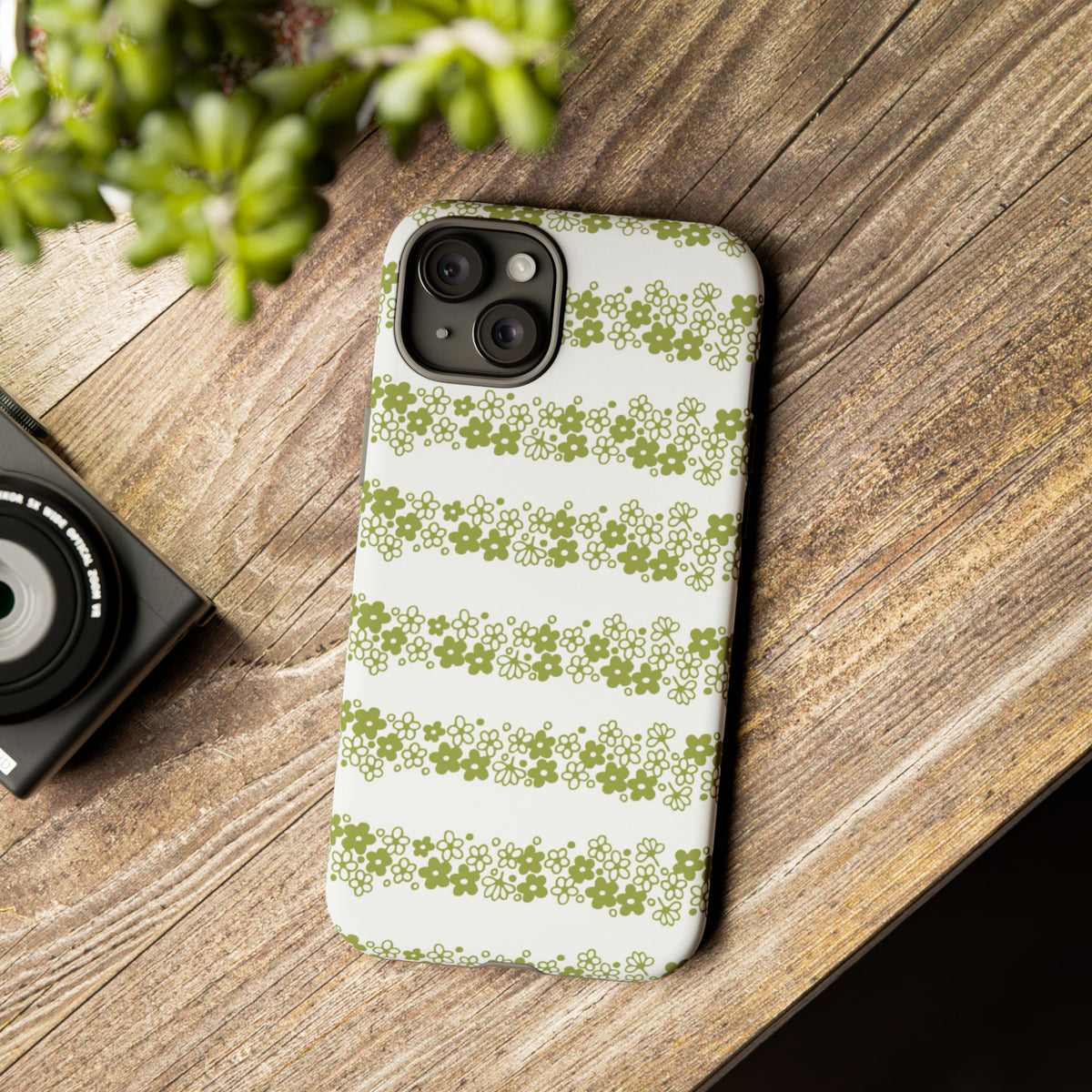Pyrex Crazy Daisy Spring BlossonFloral Phone Case: Tough Cases with Elegant Green Floral Design, Durable Phone Cover