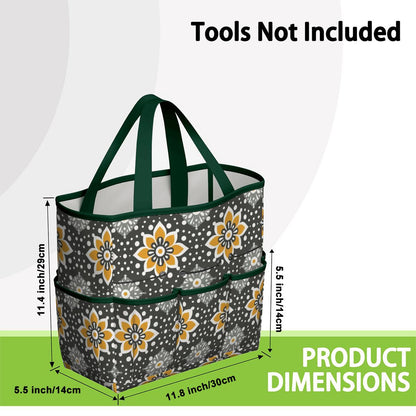 Floral Bohemian Retro Gray Yellow Modern Garden Tool Bag