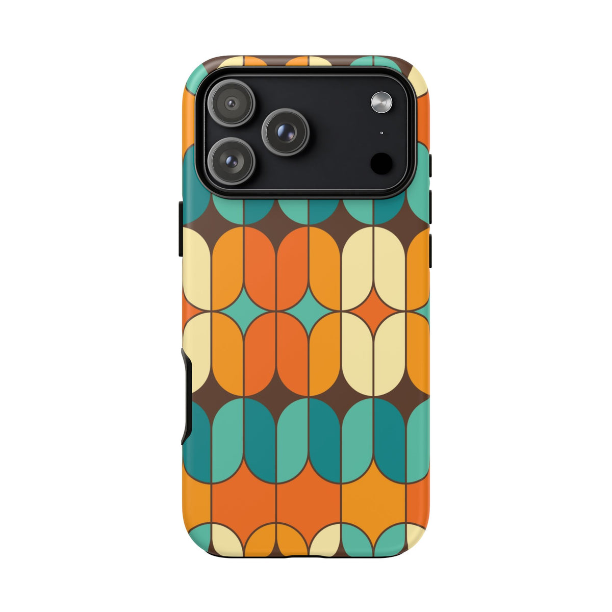Mid Century Modern Orange, Teal Geometric Mod Designed Tough Phone Case