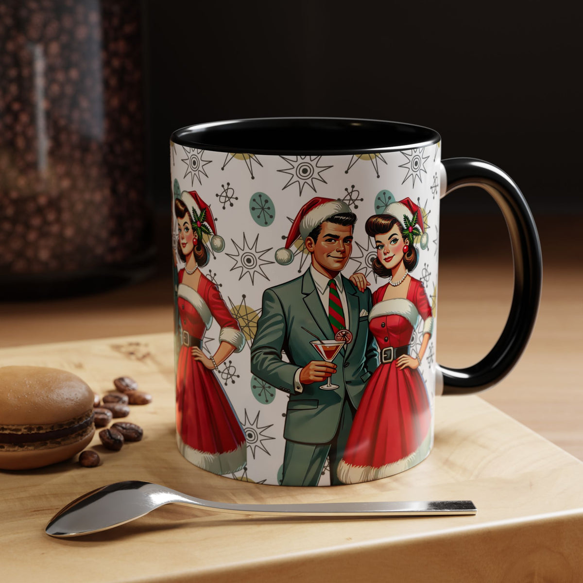 Mid Century Modern Atomic 50s Christmas Franciscan Starburst Pattern Mug - Mid Century Modern Gal