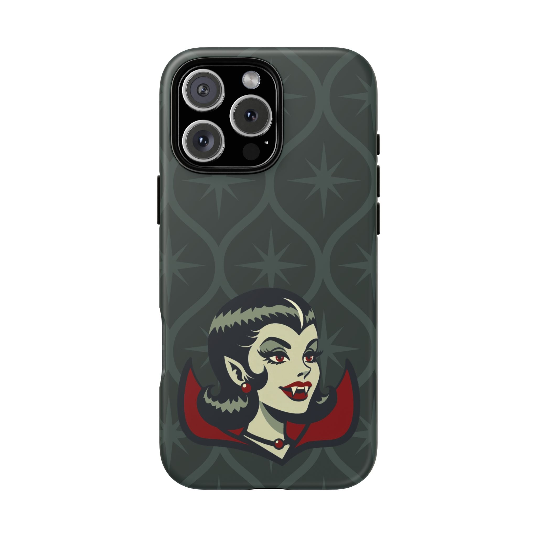 Vampire Dracula Girl Halloween Goth Horror Buff MCM Green Tough Phone Case