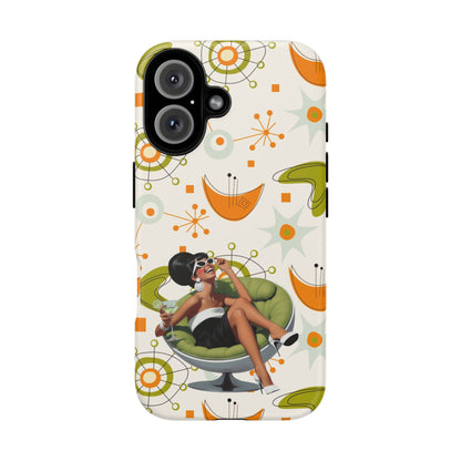 Mid Century Modern Atomic Starburst Mid Mod 60s Gal Retro Chic Tough Phone Case with Vintage Glamour Design