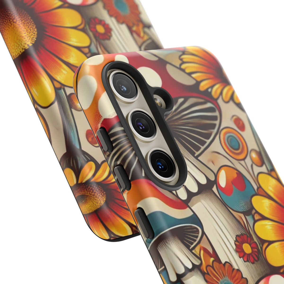 Colorful Mushroom Flower Phone Case - Boho Chic Design