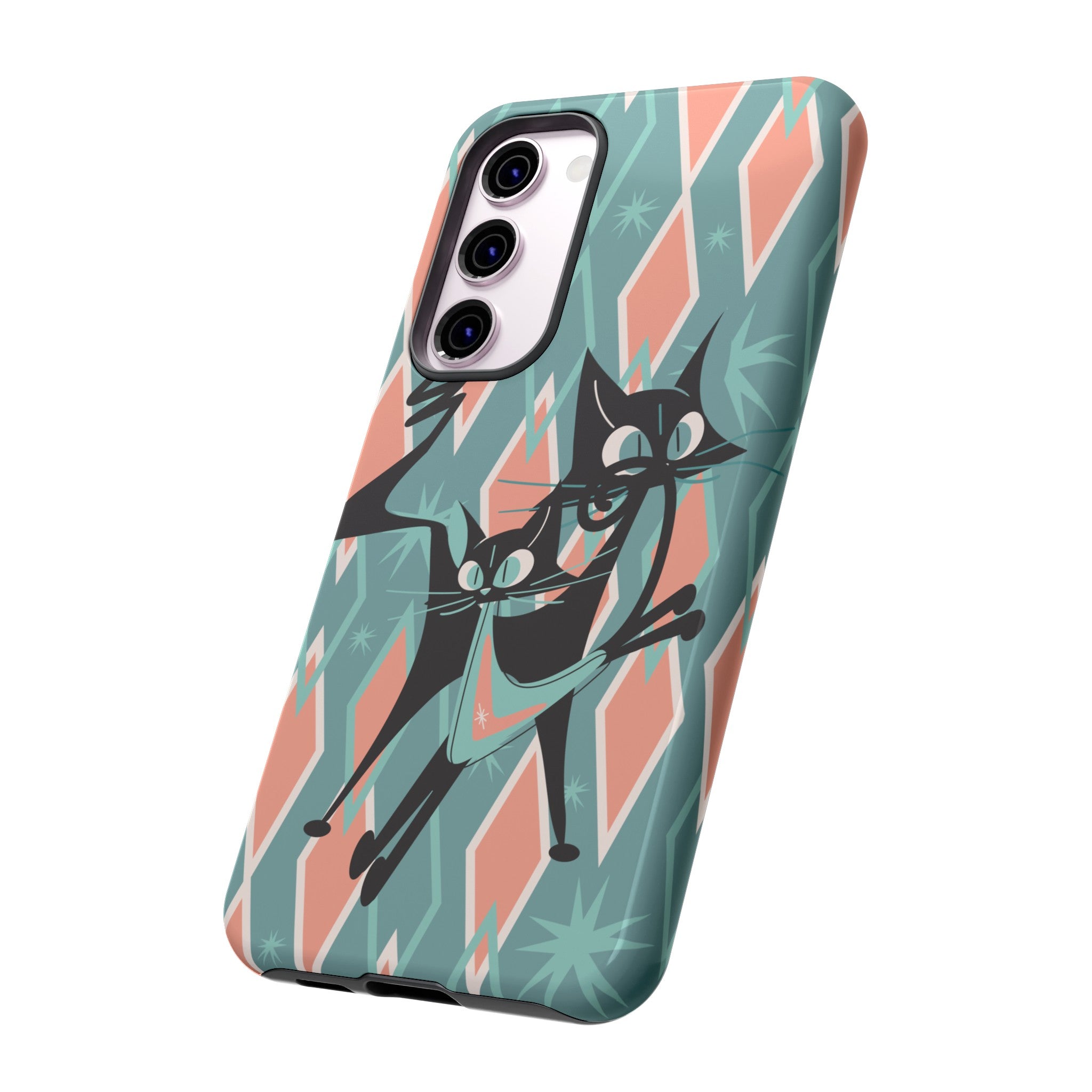 Mid Mod Atomic Cat Kitschy Retro Chic Samsung, Smart Phone Tough Cases