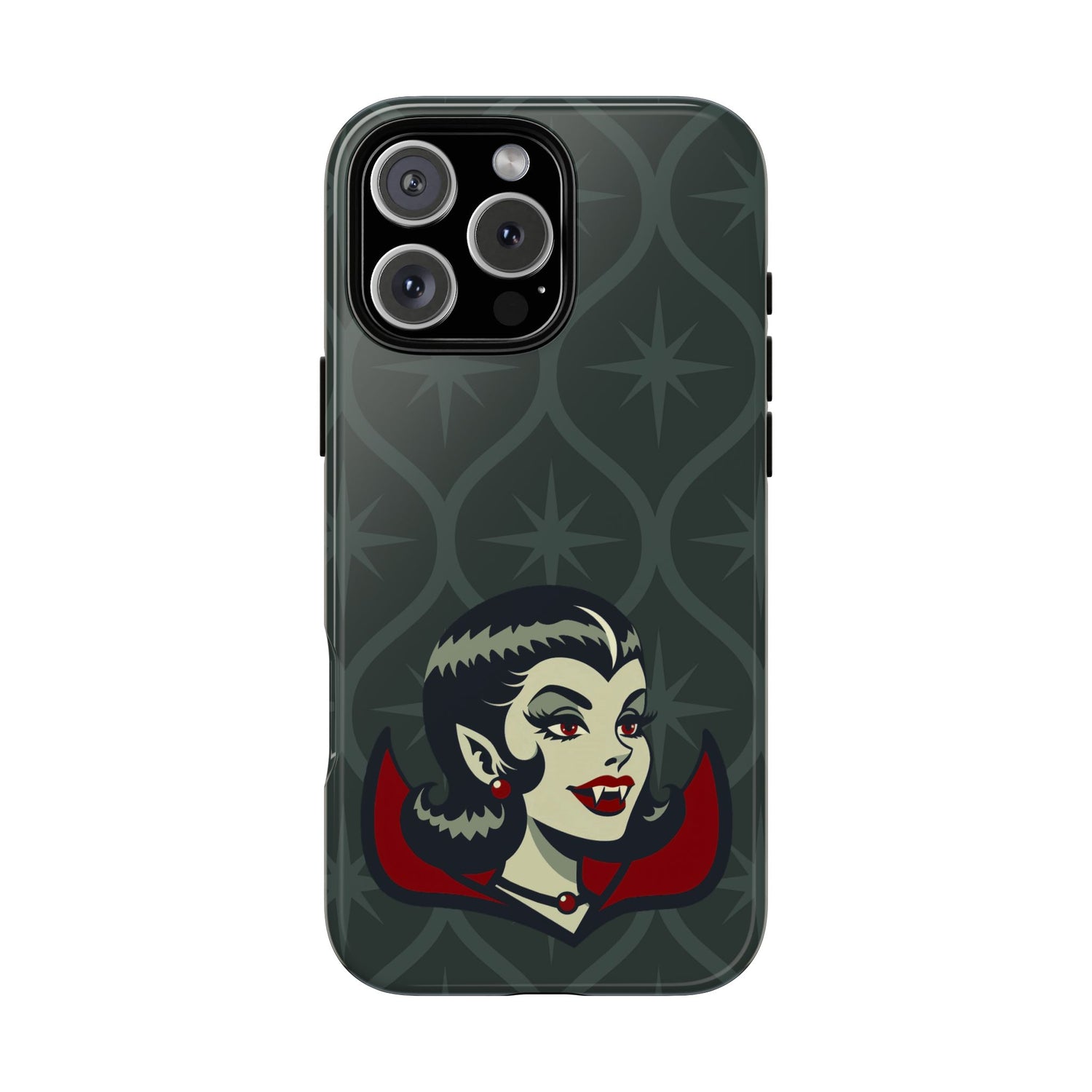 Vampire Dracula Girl Halloween Goth Horror Buff MCM Green Tough Phone Case
