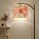 Flower Power Vintage 70s Florals Mid Mod Arc Floor Lamp - Mid Century Modern Gal