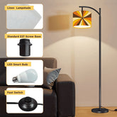 70s Retro Groovy Brown, Orange Yellow, Mid Century Modern Arc Floor Lamp - Mid Century Modern Gal
