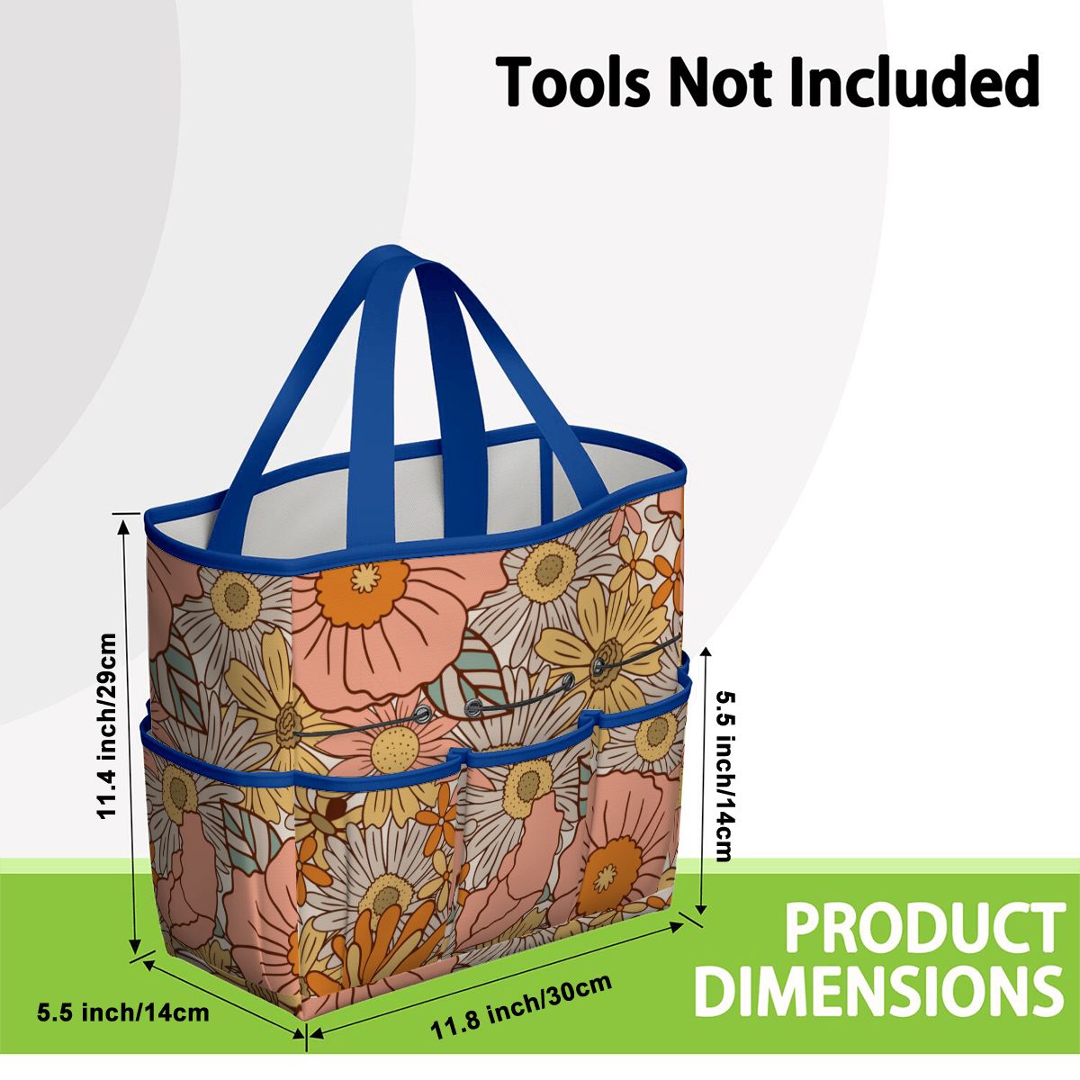 70s Floral Pink Orange Garden Tool Bag