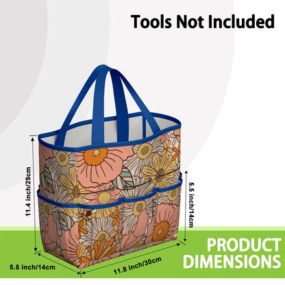 70s Floral Pink Orange Garden Tool Bag