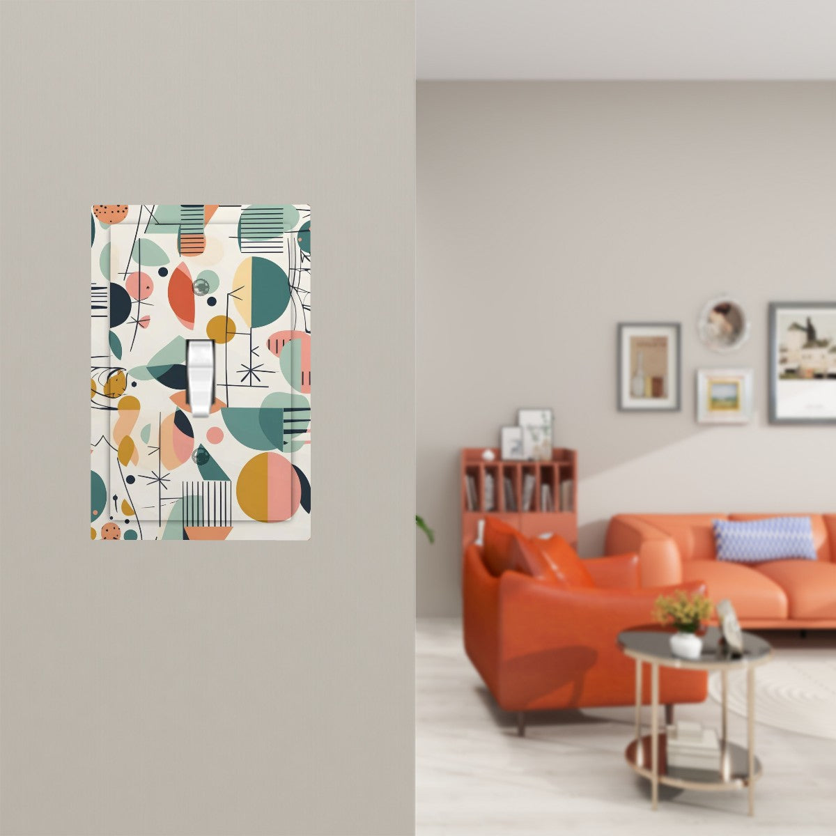 Modern Boho Abstract Modern Switch Cover 1-Gang 1 Toggle - Mid Century Modern Gal