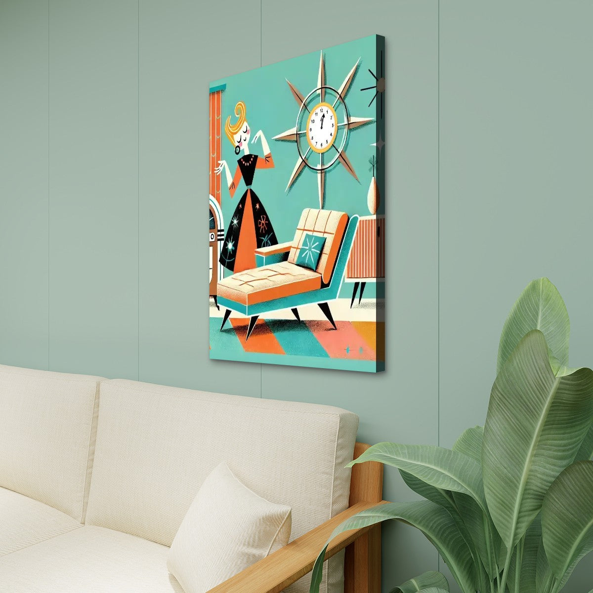 Mid Century Modern Gal Kitschy MCM Fun Quirky Retro Wall Art - Mid Century Modern Gal