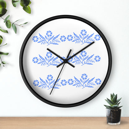 Blue Cornflower Corningware Inspired Kitschy Kitchen Wall Clock