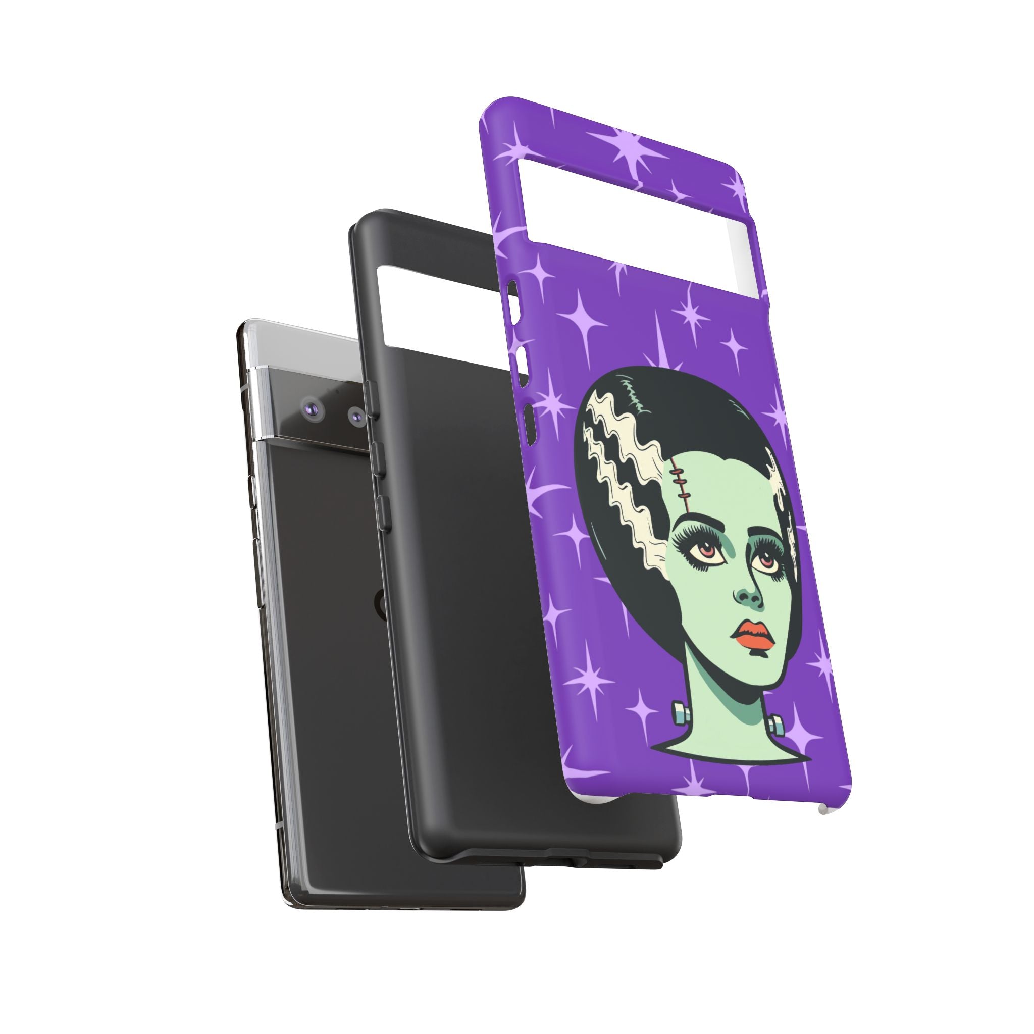 Bride of Frankenstein Retro Mid Mod Horror Buff Purple Halloween Tough Phone Case