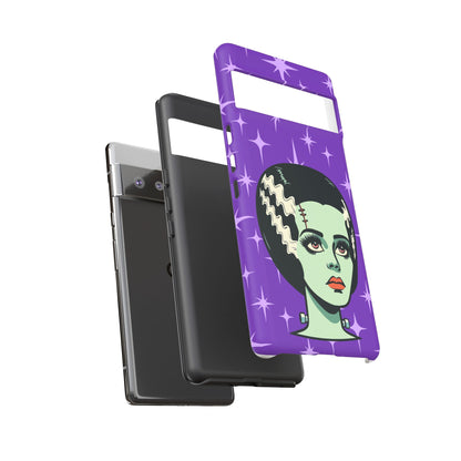Bride of Frankenstein Retro Mid Mod Horror Buff Purple Halloween Tough Phone Case