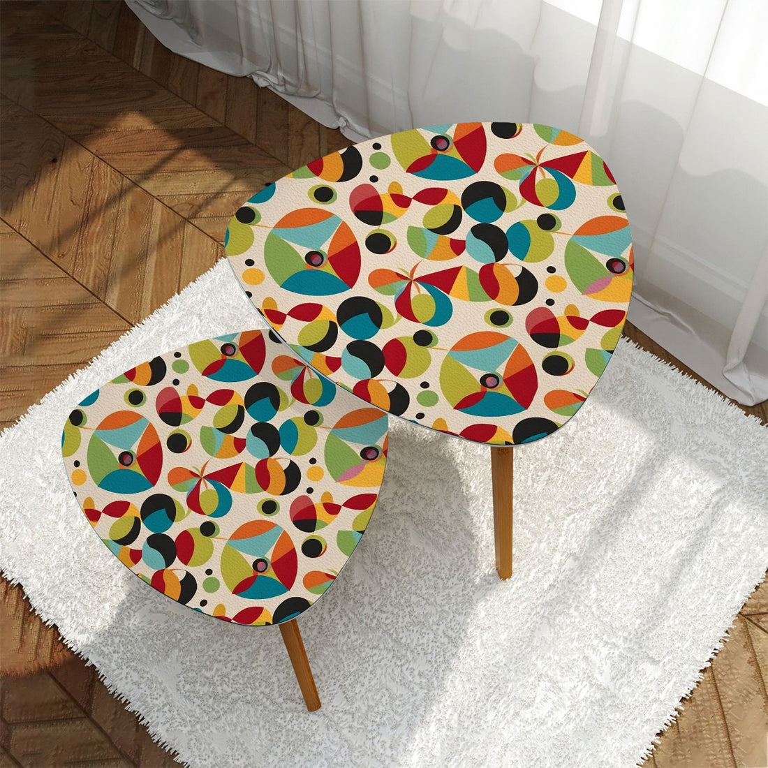 Mid Century Modern Groovy Orbs, Colorful Funky Retro Nesting Tables - Mid Century Modern Gal