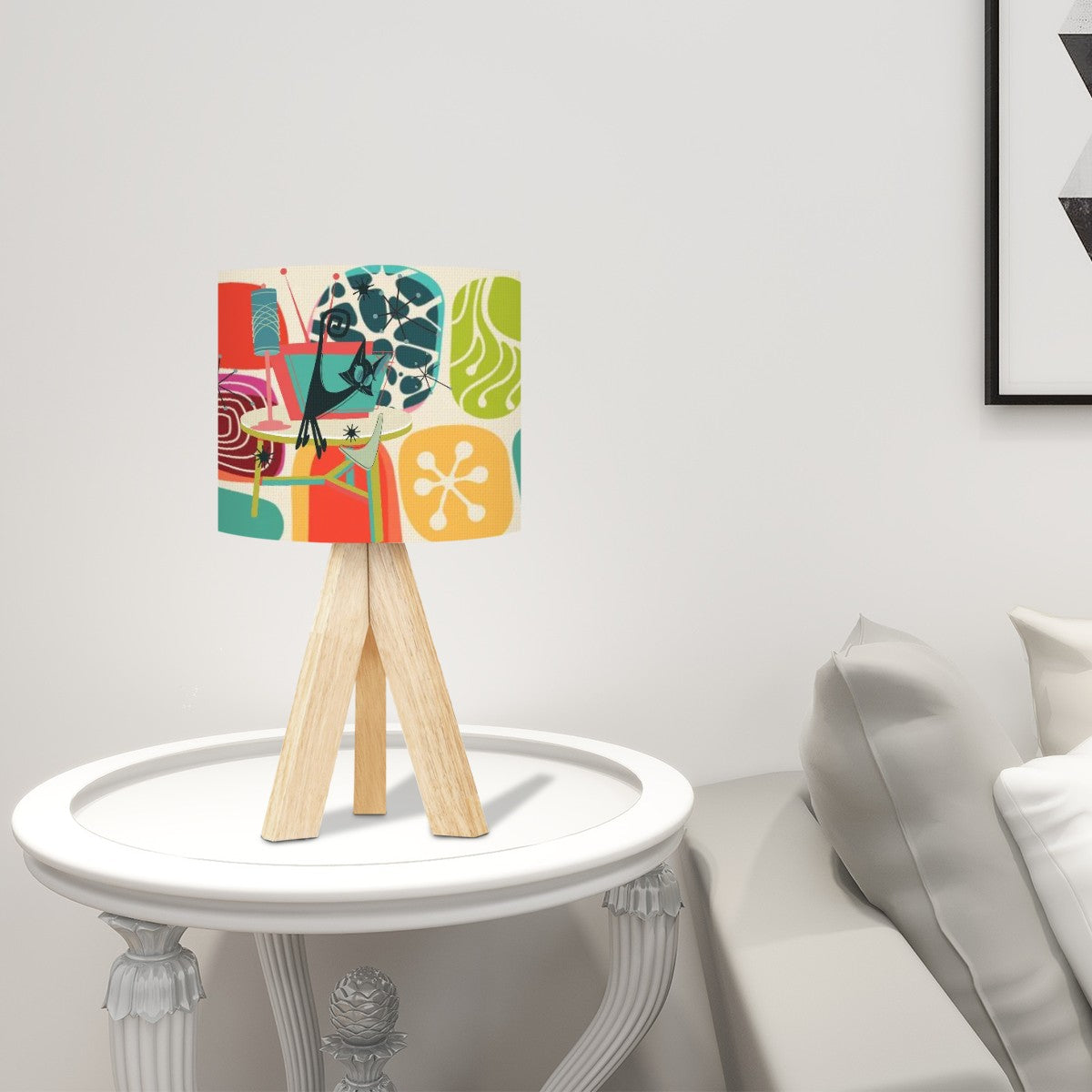 Mid Century Modern Amoeba Designed Kitschy Atomic Cat Tripod Table Lamp - Mid Century Modern Gal
