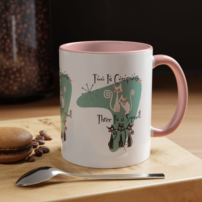 Atomic Cat Mug, Kitschy Cute Co-Worker, Best Mid Mod Charming Cat Coffee Mug - Mid Century Modern Gal