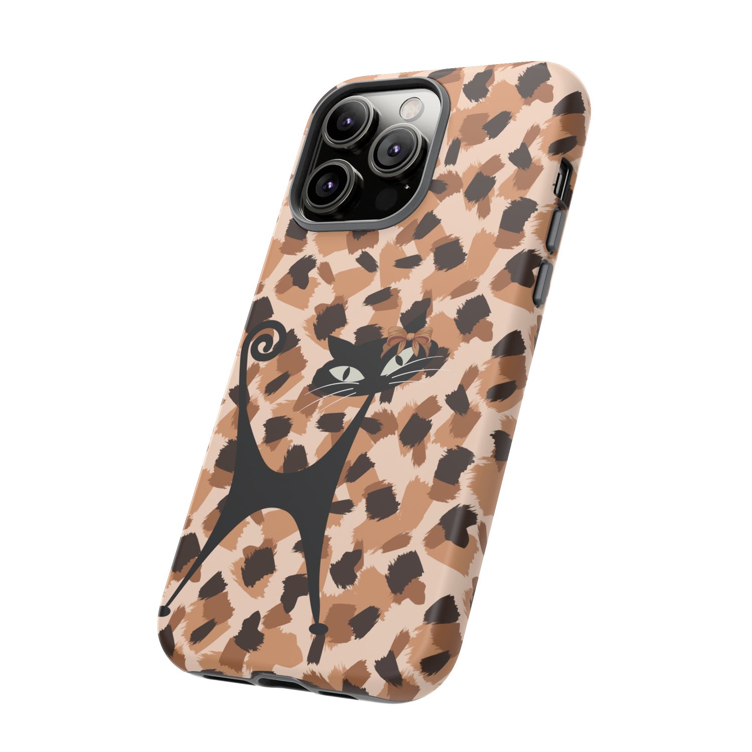 Mid Century Modern Atomic Cat, Animal Print Kitschy Trendy Smart Phone Tough Cases