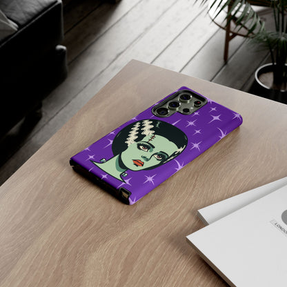 Bride of Frankenstein Retro Mid Mod Horror Buff Purple Halloween Tough Phone Case