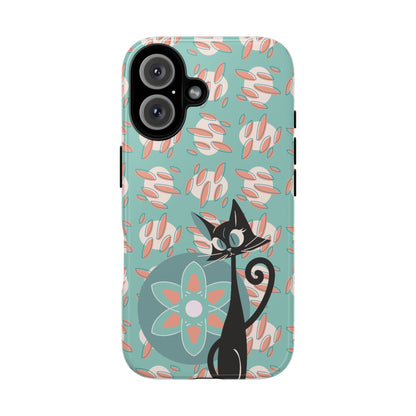 Atomic Cat, Mid Century Modern Funky Fun Smart Phone Tough Phone Cases