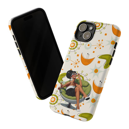 Mid Century Modern Atomic Starburst Mid Mod 60s Gal Retro Chic Tough Phone Case with Vintage Glamour Design