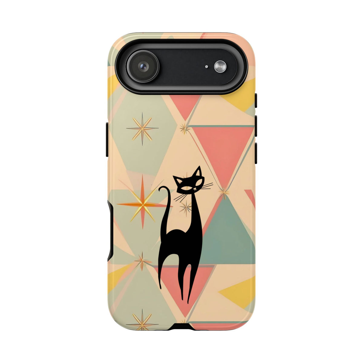 Atomic Cat Mid Mod Retro Cat Phone Case | Tough Cases with Vintage Vibe | Ideal for Cat Lovers