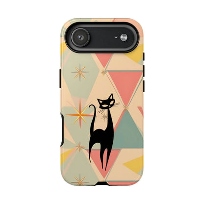 Atomic Cat Mid Mod Retro Cat Phone Case | Tough Cases with Vintage Vibe | Ideal for Cat Lovers
