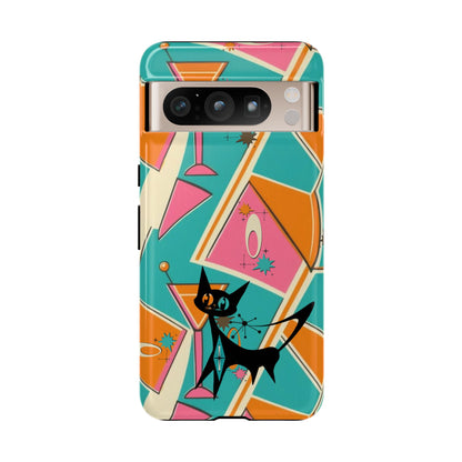 Atomic Cat Mid Mod Retro Cat Phone Case - Tough Cases for Stylish Cat Lovers