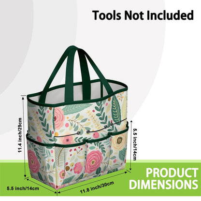 Floral Pink Mid Century Modern Garden Tool Bag