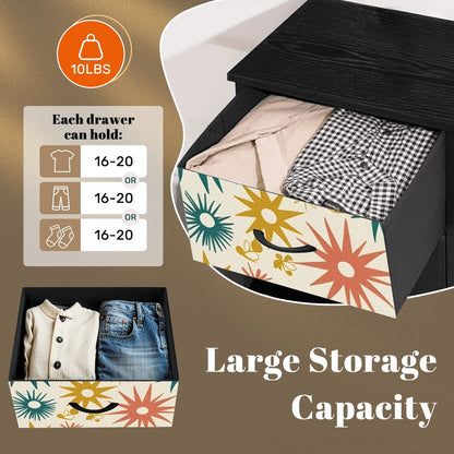 Atomic Starbursts Mid Century Modern Retro 4-Drawer Dresser - Mid Century Modern Gal