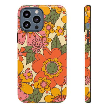 Groovy Retro Flower Power Vintage Inspired Pattern Smart Phones Tough Phone Cases