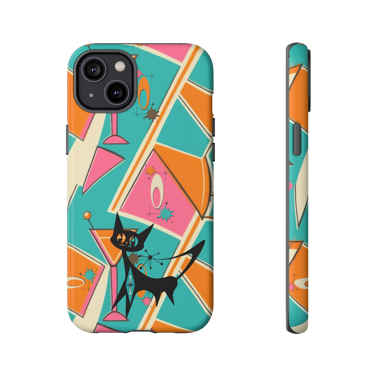 Atomic Cat Mid Mod Retro Cat Phone Case - Tough Cases for Stylish Cat Lovers - Mid Century Modern Gal