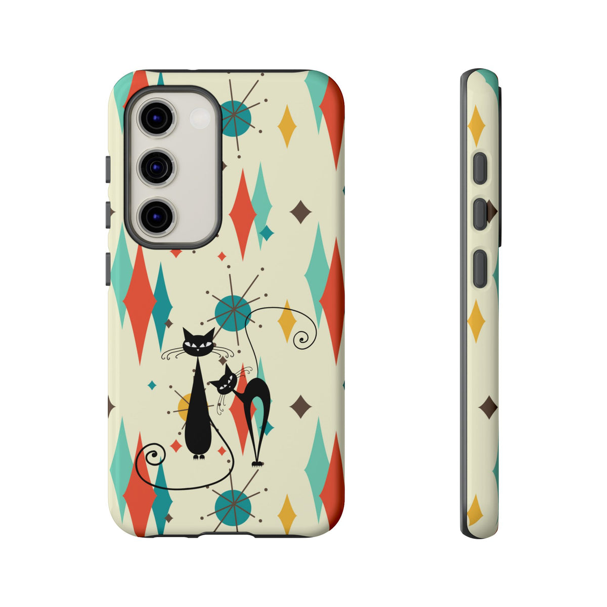 Atomic Kitty Cat, Mid Mod Franciscan Pattern, Kitsch Tough Phone Cases
